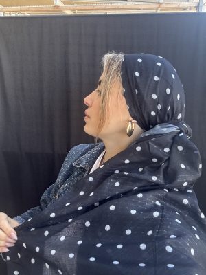 מטפחת נקודות שחור לבן