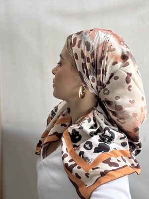 מטפחת מור משי חום