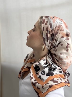 מטפחת מור משי חום