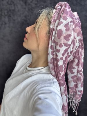 פשמינה דקה מנומרת ורוד