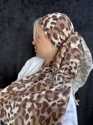 פשמינה דקה מנומרת חום