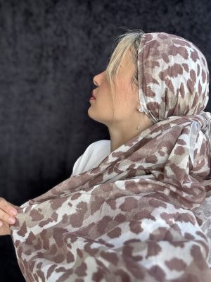 פשמינה דקה מנומרת שמנת