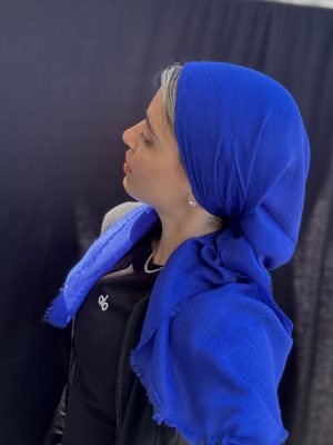 מטפחת מרובעת כותנה כחול