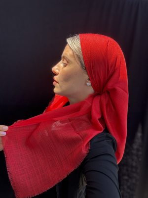 מטפחת מרובעת כותנה אדום