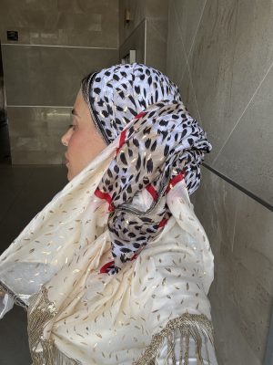 מטפחת יוקרה מנומרת צהוב