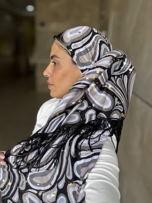 מטפחת לאל סיומת פרנזים שחור