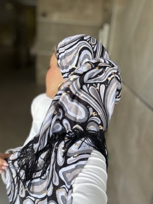 מטפחת לאל סיומת פרנזים שחור