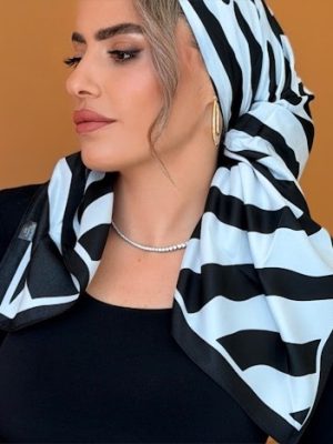 מטפחת גאני שחור לבן