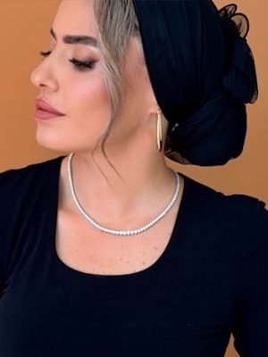 מטפחת טול תלתל שחור