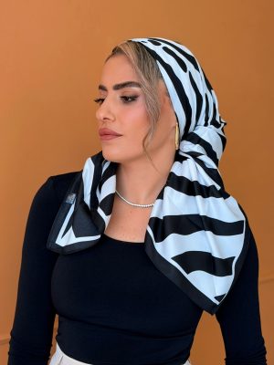מטפחת גאני שחור לבן