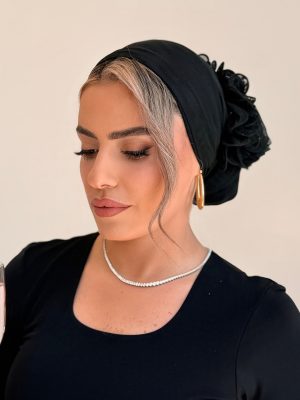 מטפחת טול תלתל שחור
